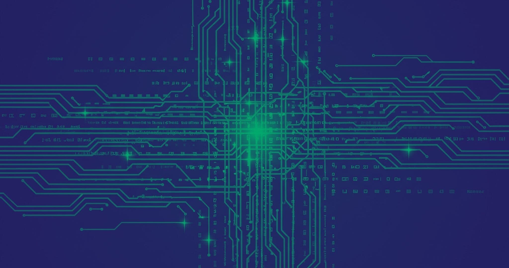 Abstract circuit graphic from the AI Coding workshop hero
